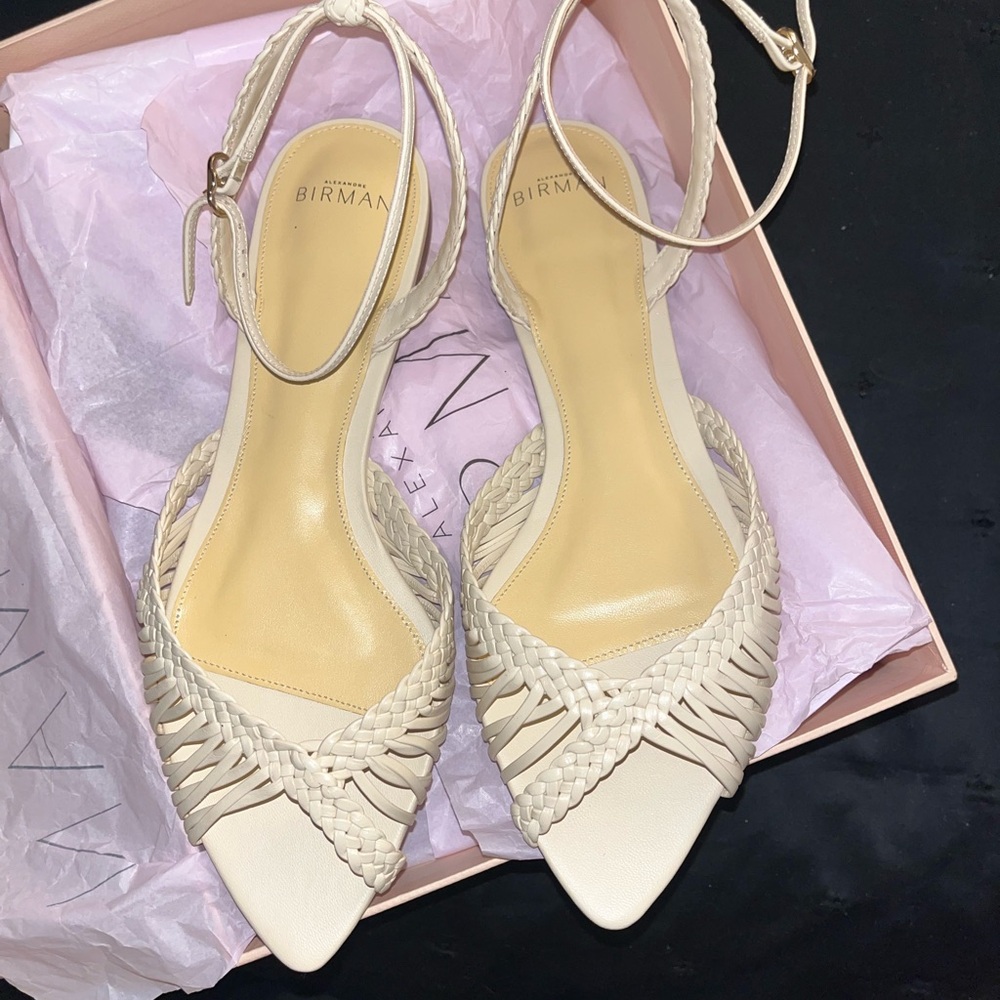 Alexandre Birman Braided Cream Sandals